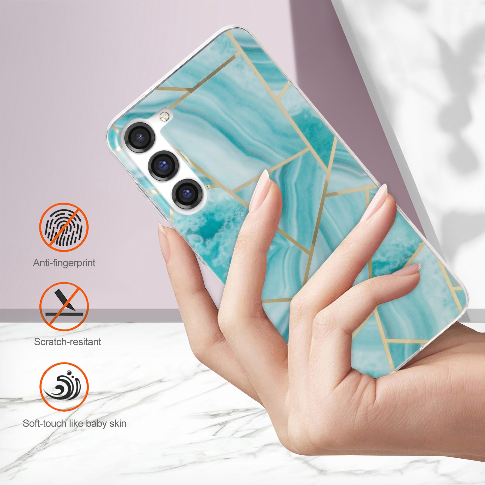 For Samsung Galaxy S23 IMD Marble Pattern Phone Case Electroplating TPU Drop Protection Cover For Samsung Galaxy S23 IMD Marble Pattern Phone Case Electroplating TPU Drop Protection Cover